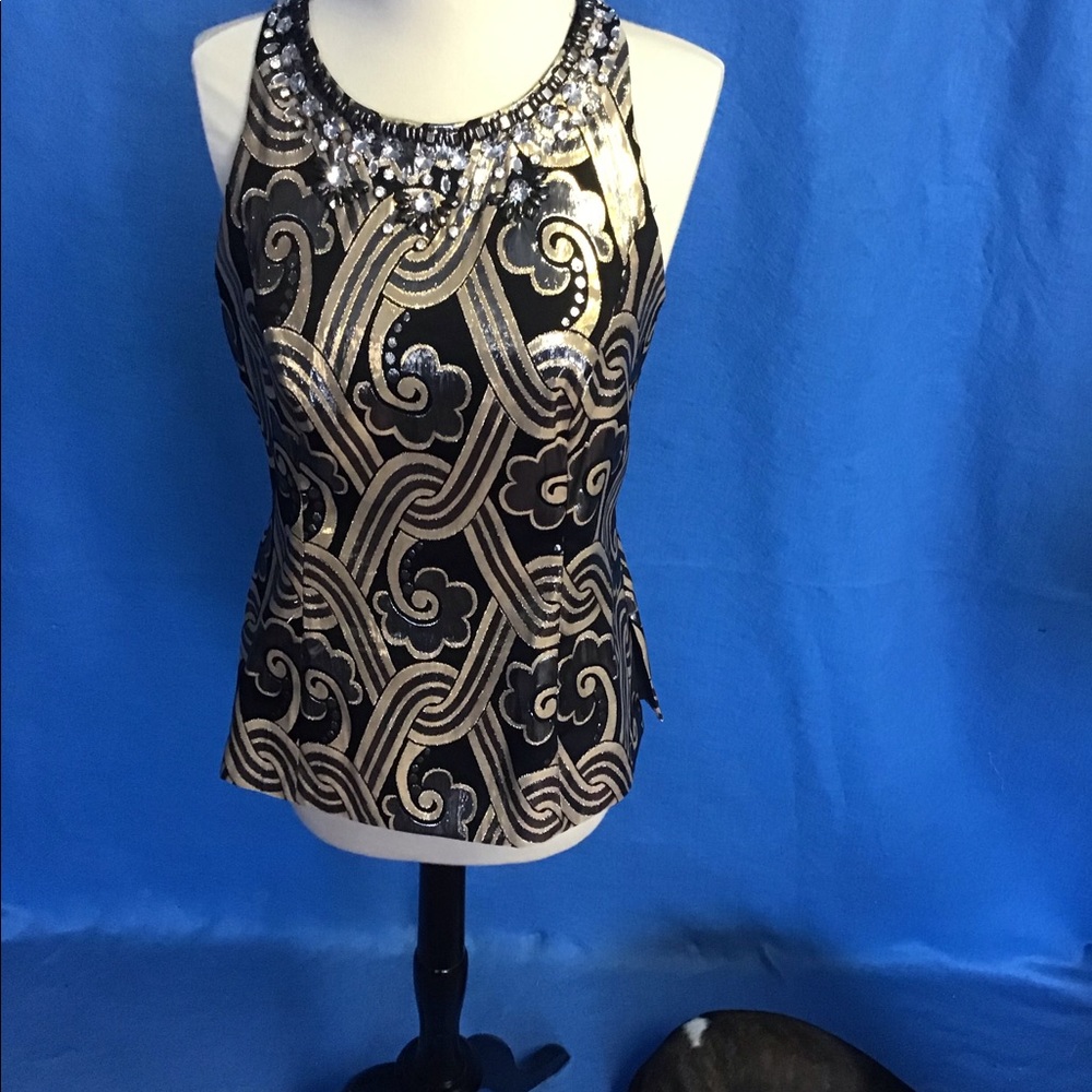 Lilly Pulitzer embellished metallic top size 4